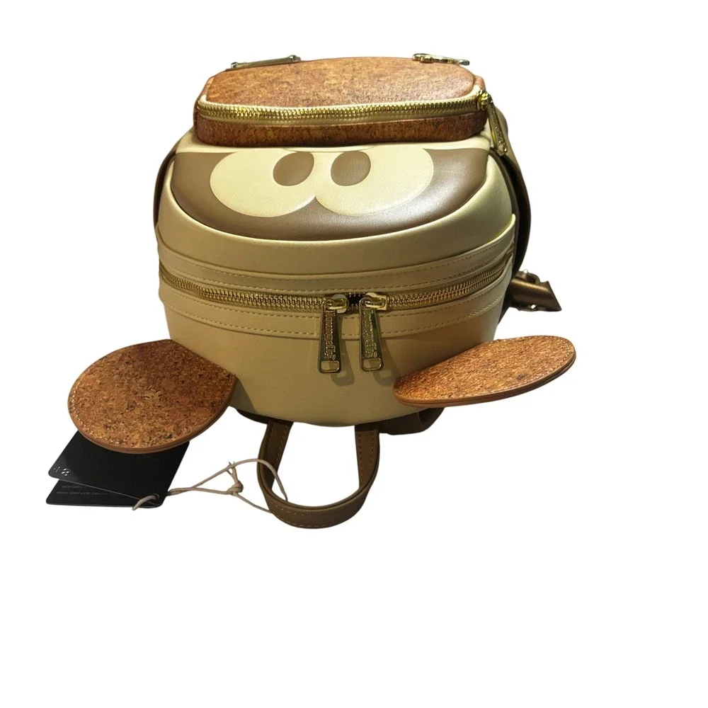 Loungefly Disney Mickey Mouse Beige Cork Pin Cosplay Mini Backpack NEW